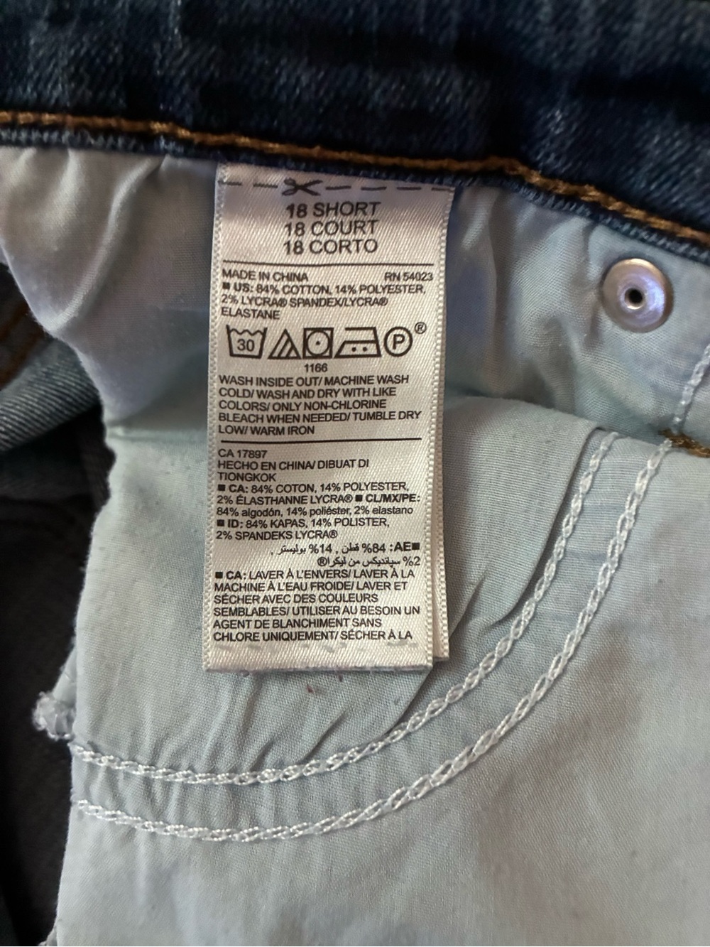 Old Navy Curvy Profile Mid Rise Straight Leg Blue Denim Jeans 18 Short Petite - Picture 3 of 9